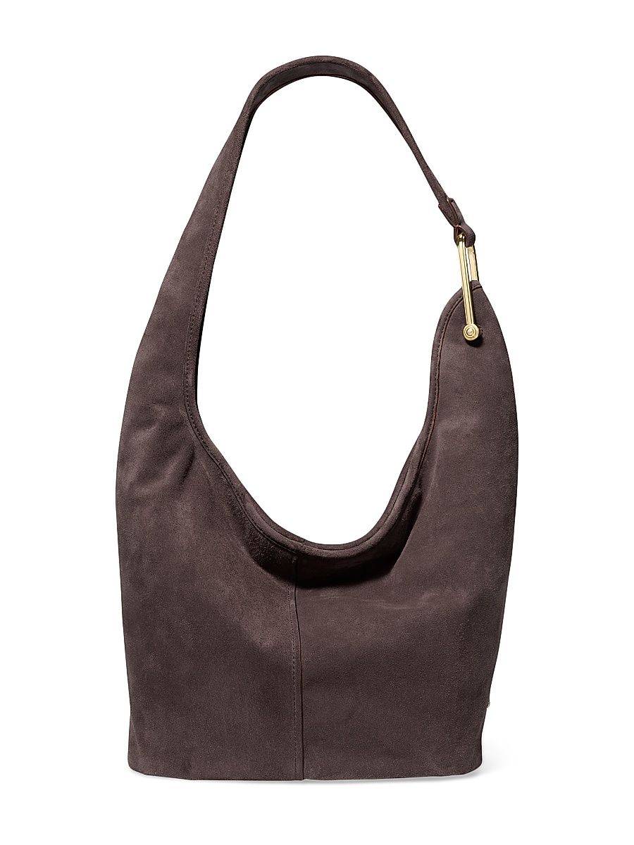 Women's Medium Suede Hobo Bag - Chocolate