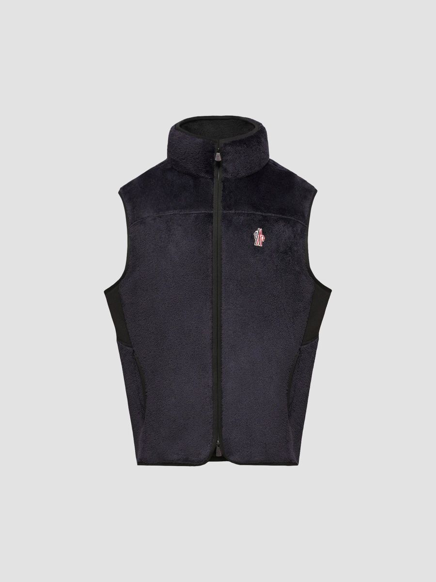Moncler Grenoble Men's Vest in Polartec - Dark Blue - Size XXL