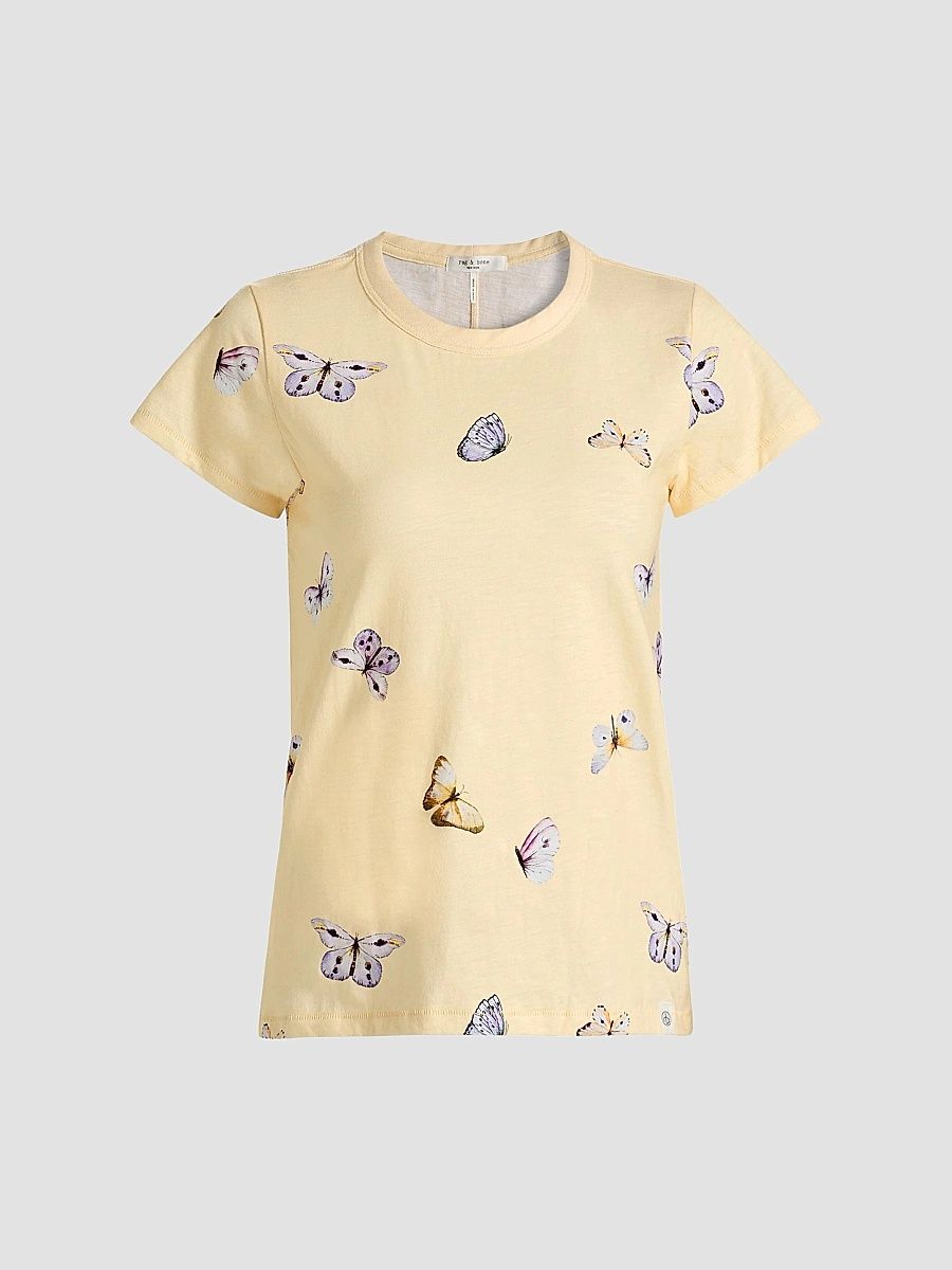 rag & bone Women's Tammy Butterfly T-Shirt - Butter Multi - Size Small