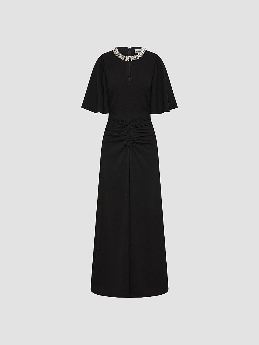 Women's Noemie Crystal-Embellished Midi-Dress - Black - Size 14