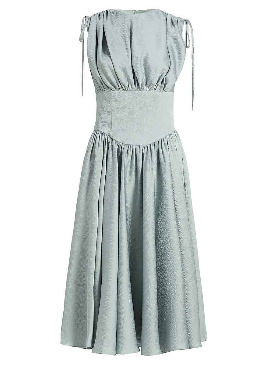 Women's Gathered Sleeveless Cocktail Dress - Jade - Size 16