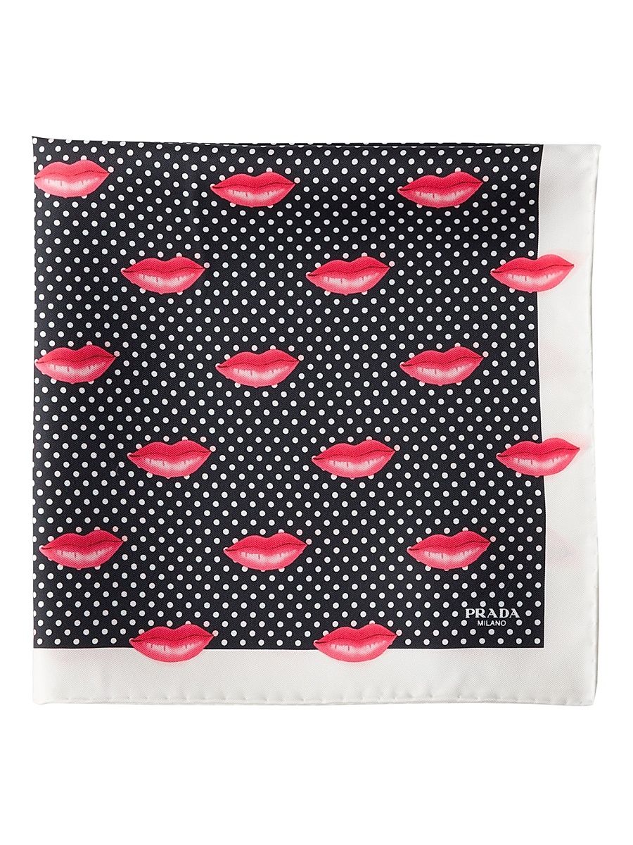 Women's Printed Silk Twill Scarf - Multicolored