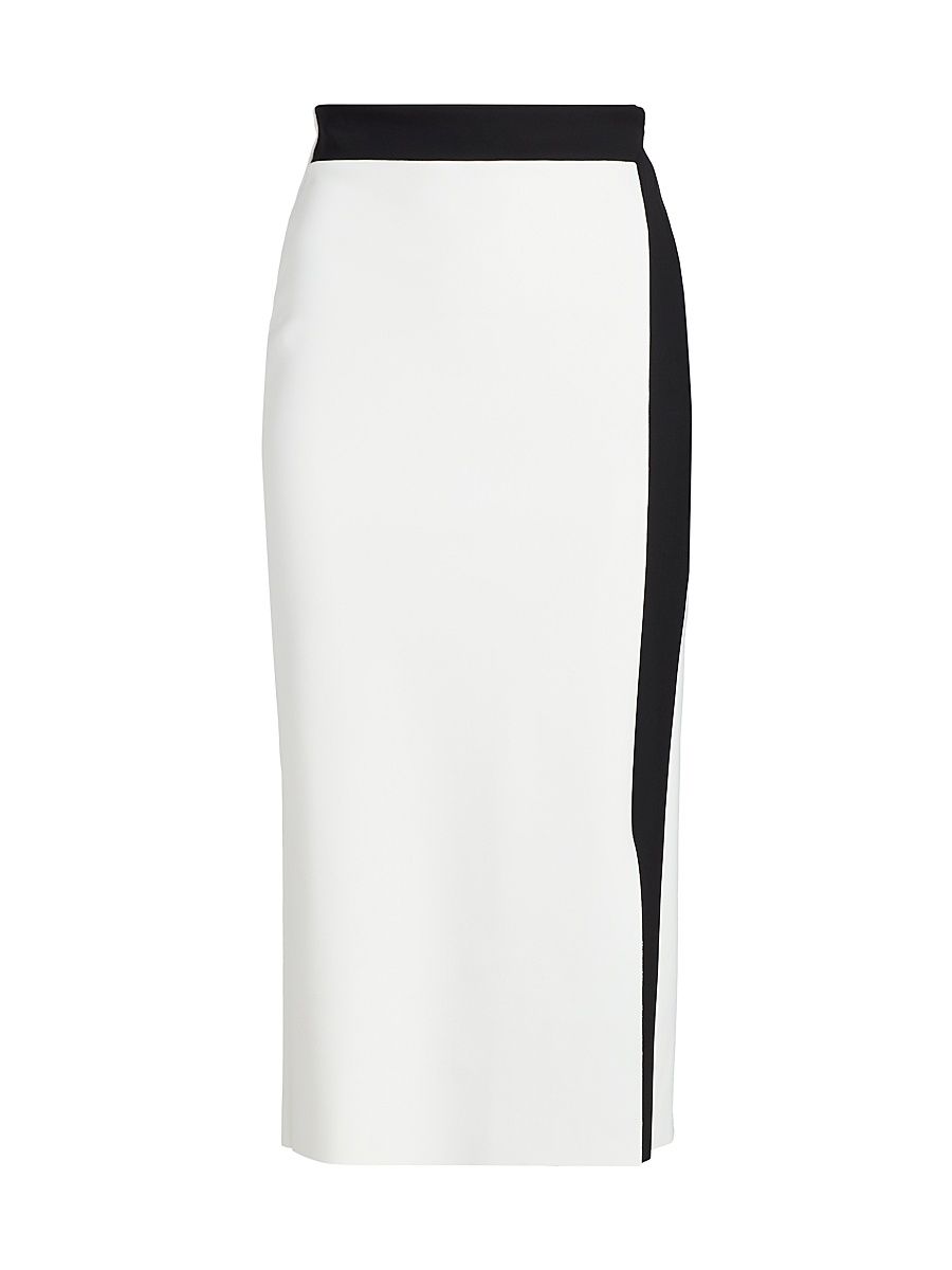 Women's Ergy Stripe Midi-Skirt - Bianco Nero - Size 8