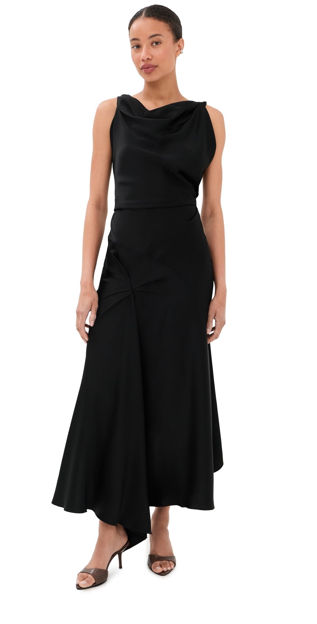 Victoria Beckham Posy Midi Dress Black 10
