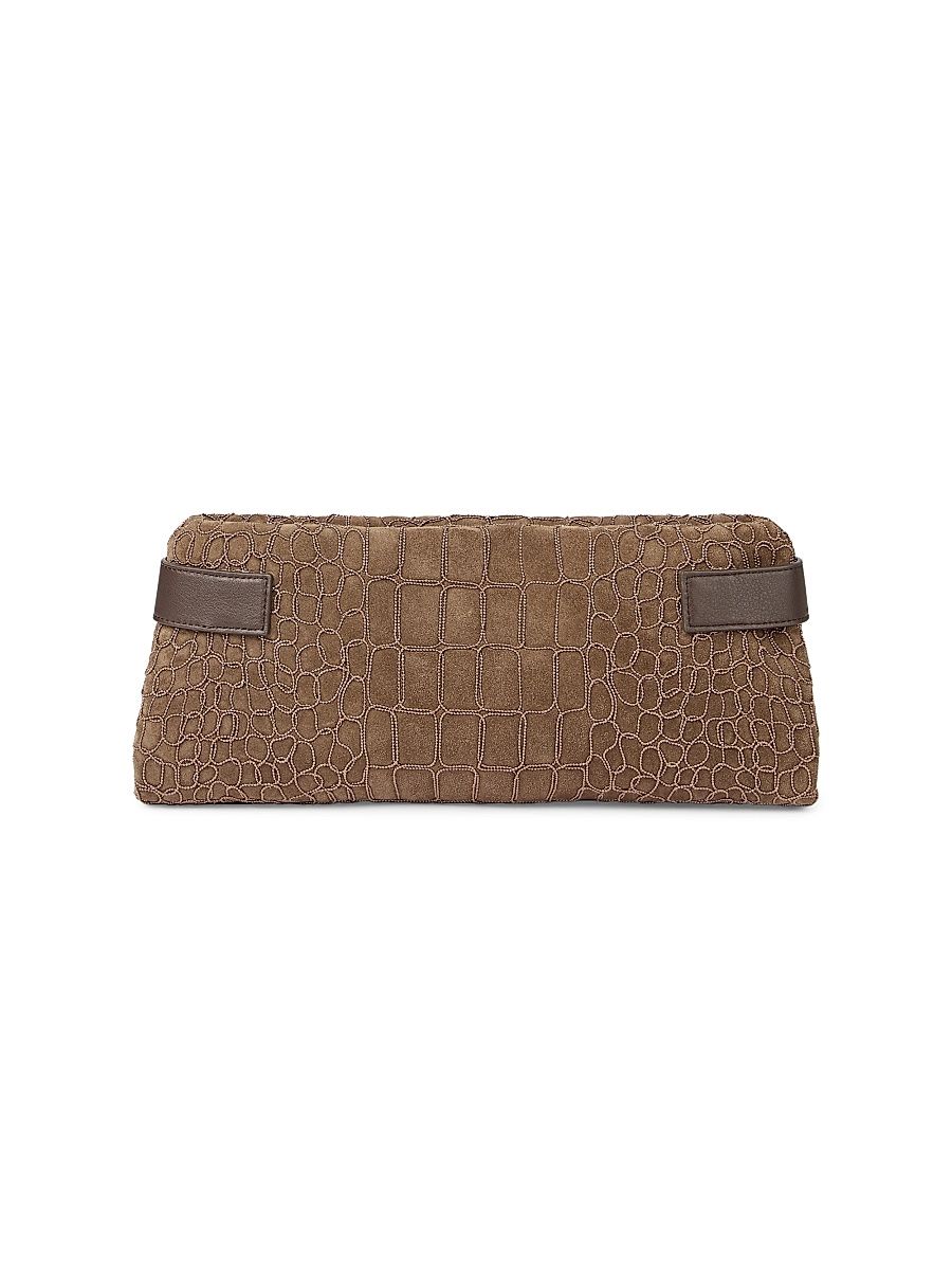 Women's Essence Pouch Bag in Suede - Brown