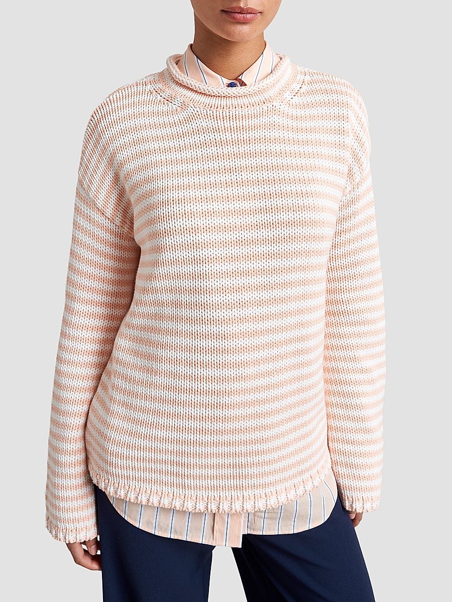 Women's Marina Fine Stripe Sweater - Seashell Ivory - Size XL