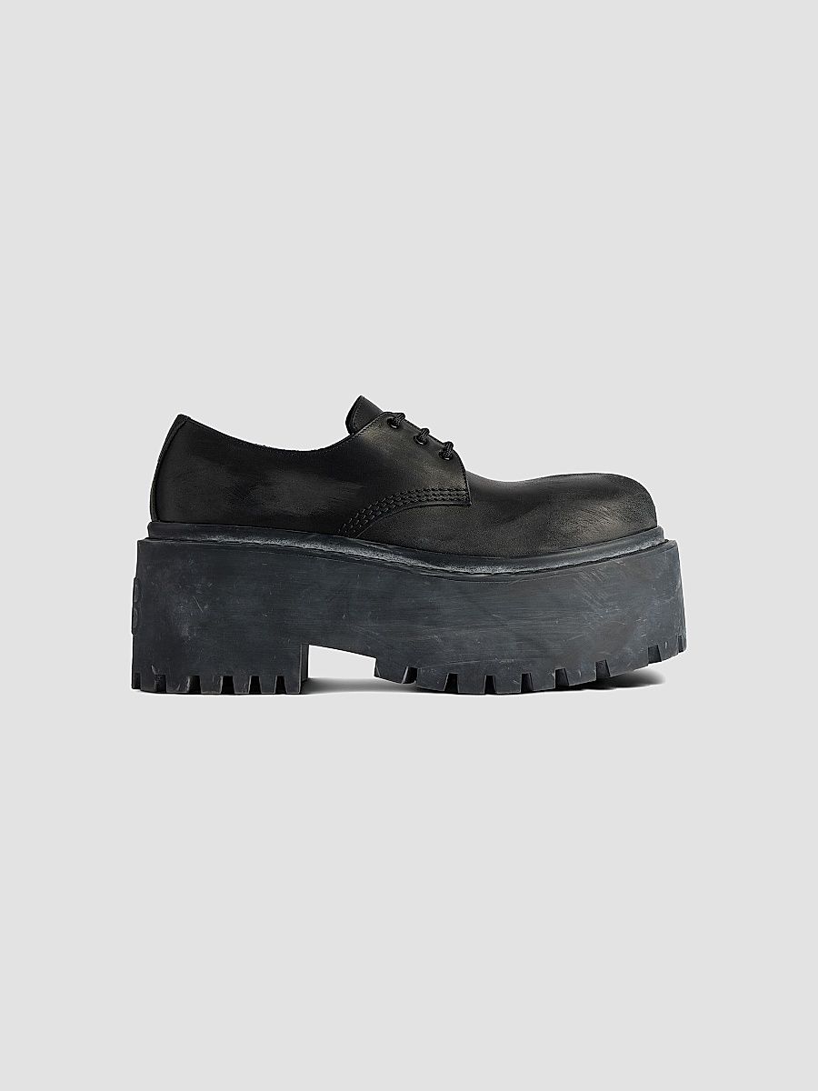 Balenciaga Women's Strike Platform Derby Shoes - Black - Size 8