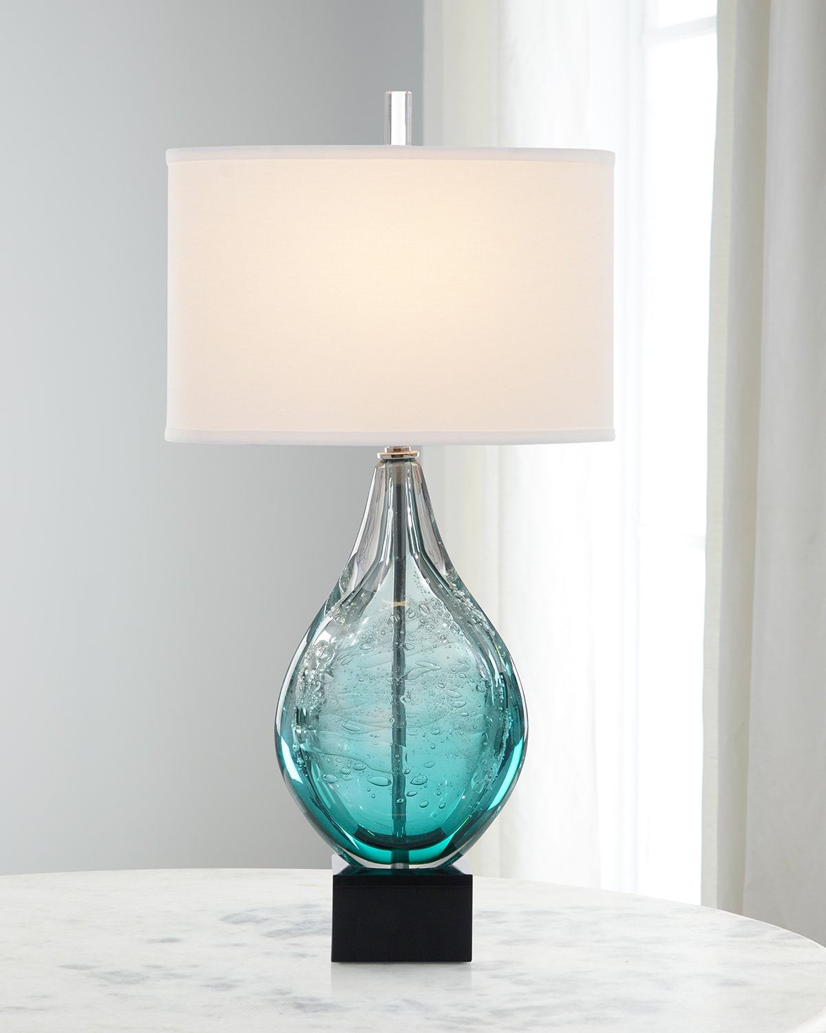 Light Azure Art Glass Lamp