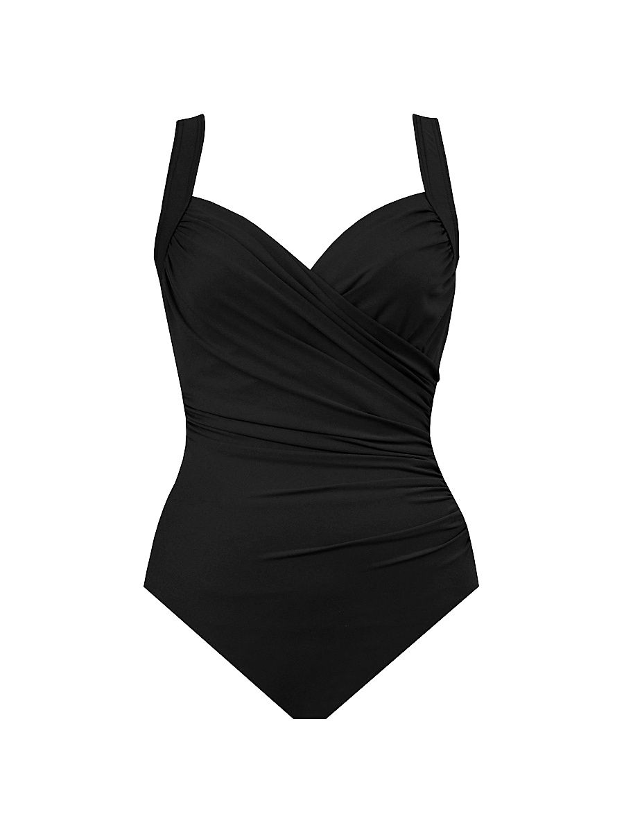 Women's Plus Sanibel One-Piece Slimming Swimsuit - Black - Size 18