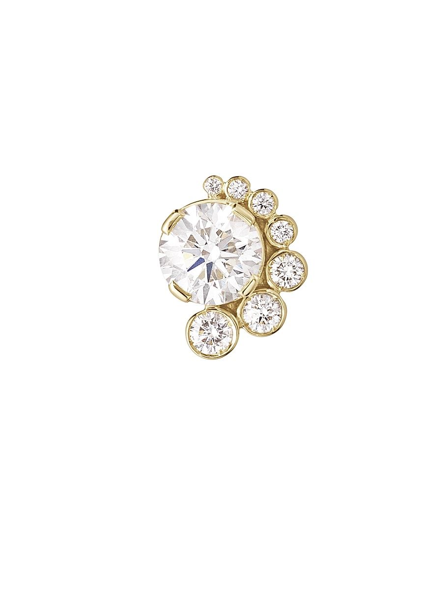 Women's Celestine 18K Yellow Gold & Diamond Single Right Earring - Gold