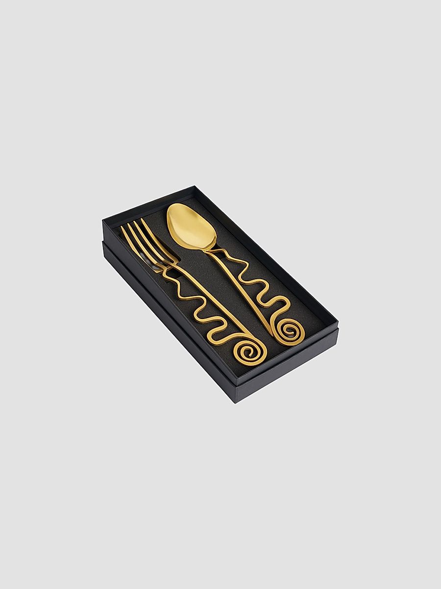 Spirale 2-Piece 24K-Gold-Plated Serving Set - Gold
