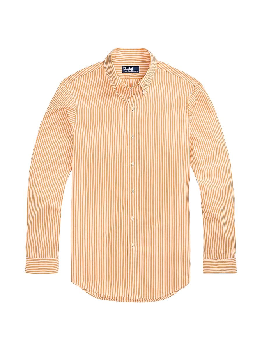 Men's Classic Fit Striped Poplin Shirt - Soft Clementine White - Size XXL