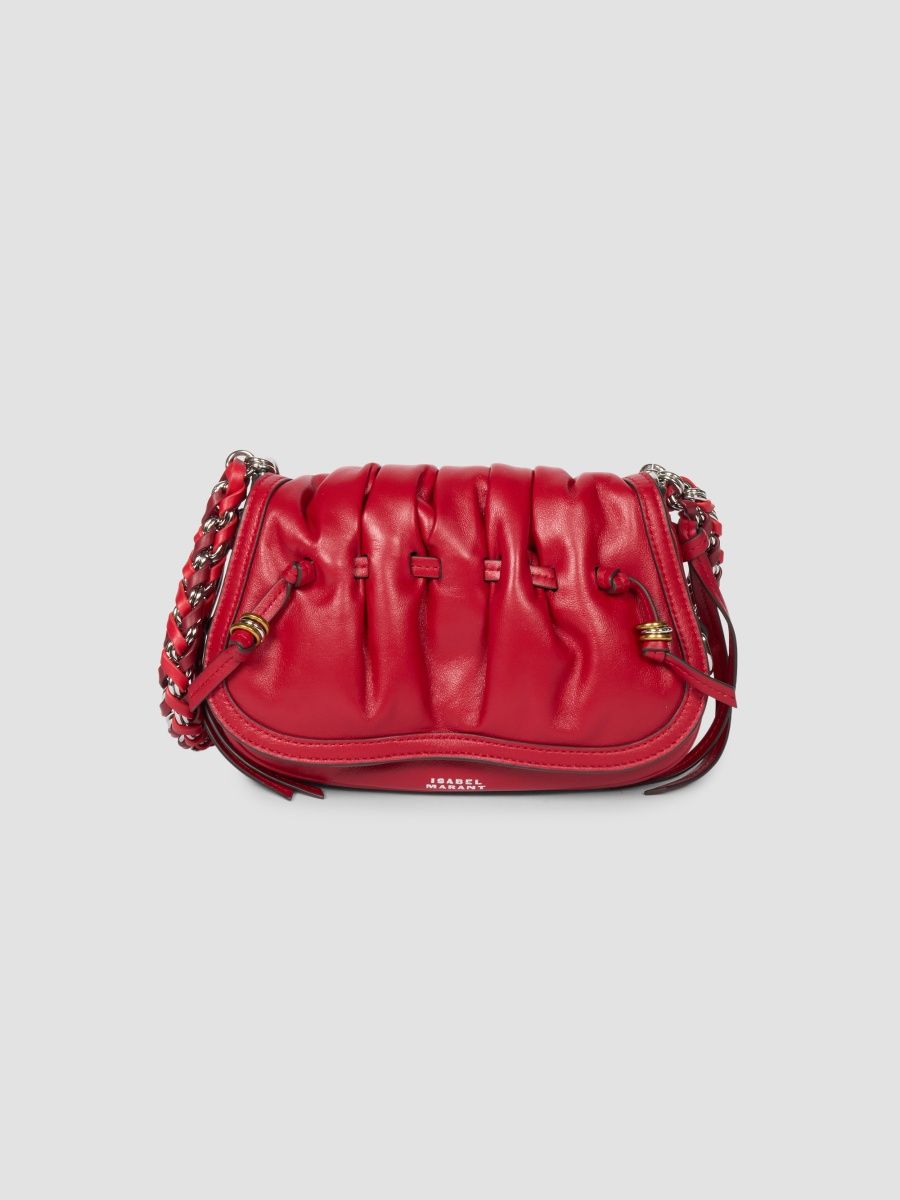 Isabel Marant Women's Bolton Extra-Small Padded Leather Shoulder Bag - Scarlet Red