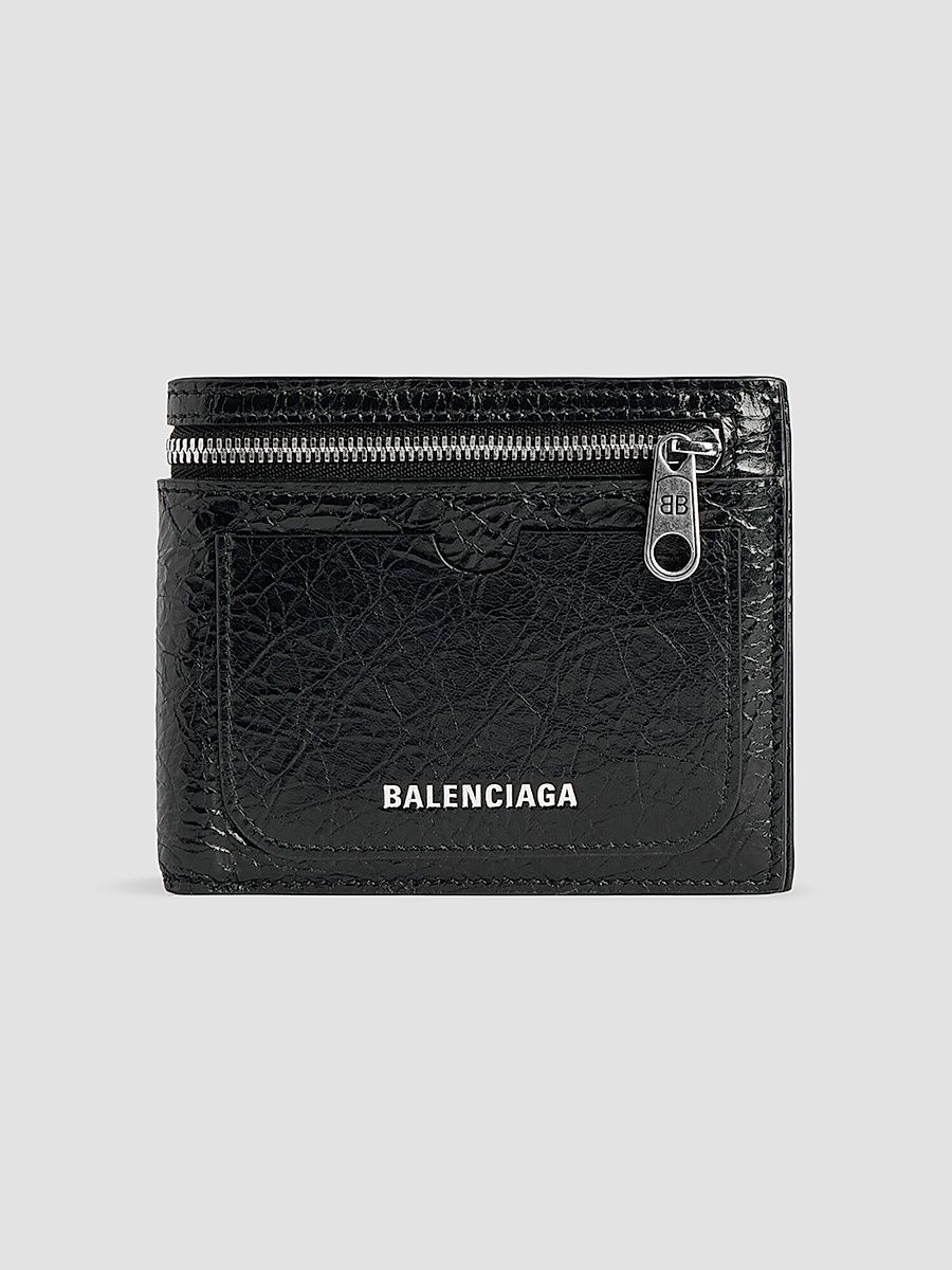 Balenciaga Men's Superbusy Square Folded Wallet - Black