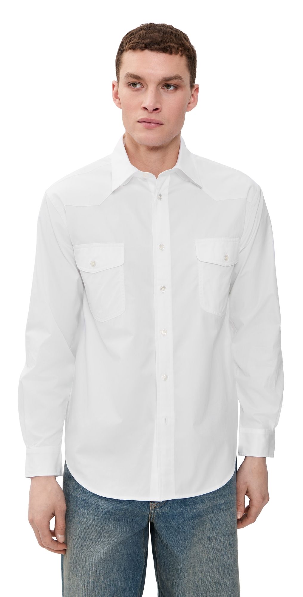 Aaron Levine Western Shirt White S