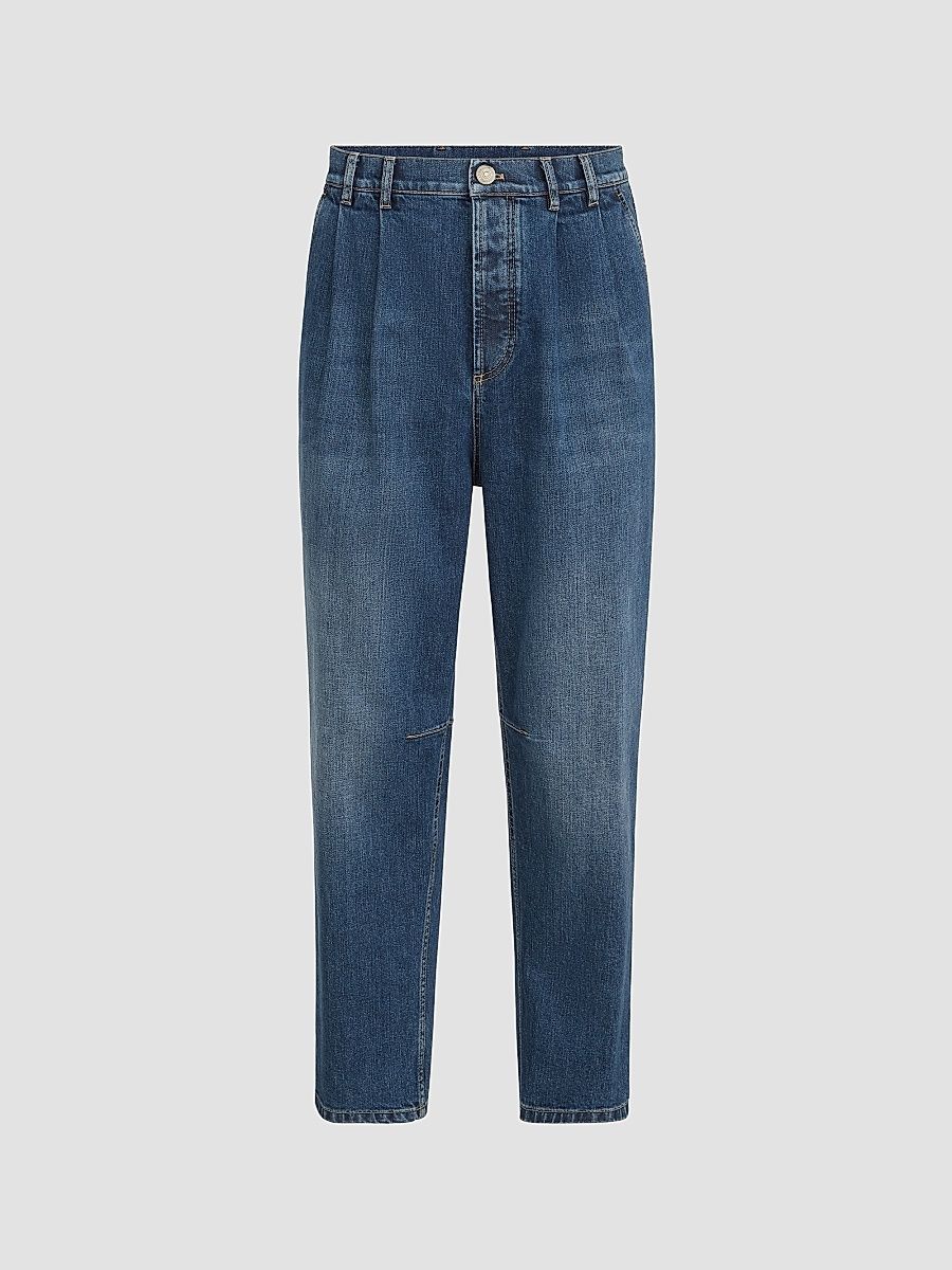 Men's Comfort Cotton Denim Iconic Fit Five-Pocket Jeans - Medium Denim - Size 48