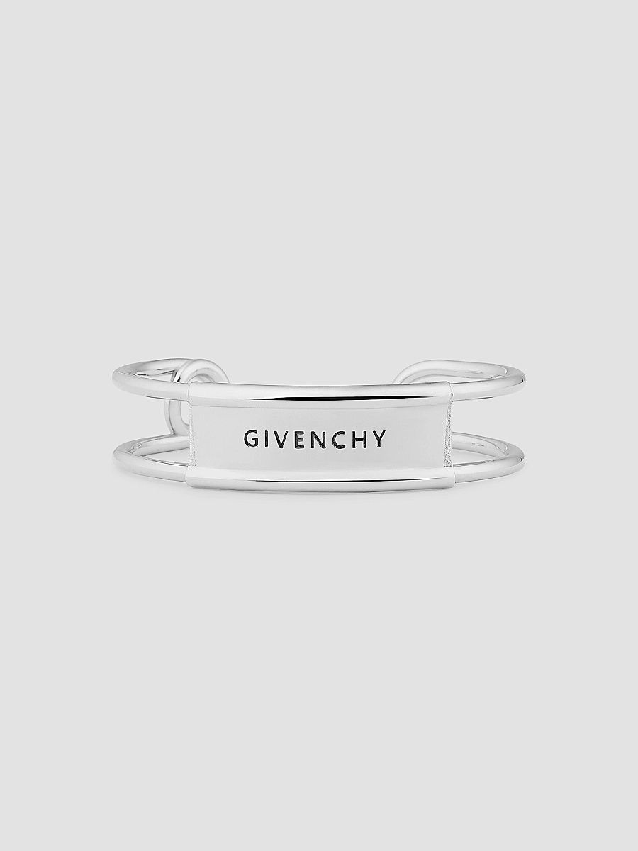Givenchy Men's Pin Cuff Bracelet in Metal - Silvery - Size 4
