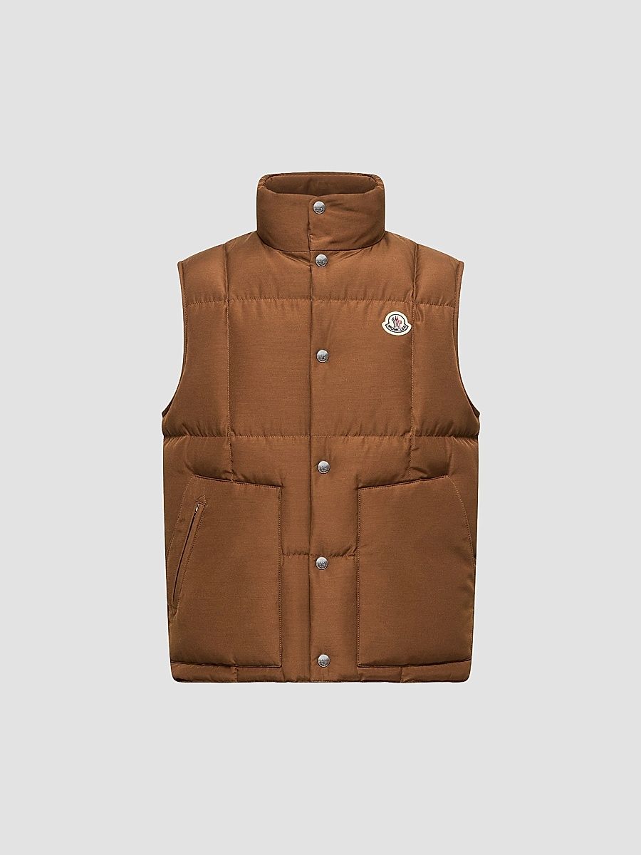 Moncler Men's Brumelune Puffer Vest - Brown - Size XXXL