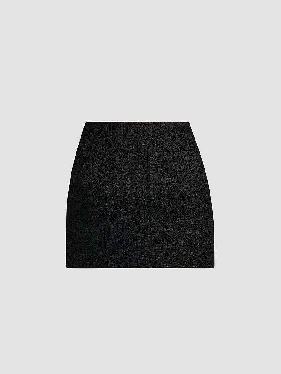 Women's Molded Wool-Mohair Mini Skirt - Black - Size 6