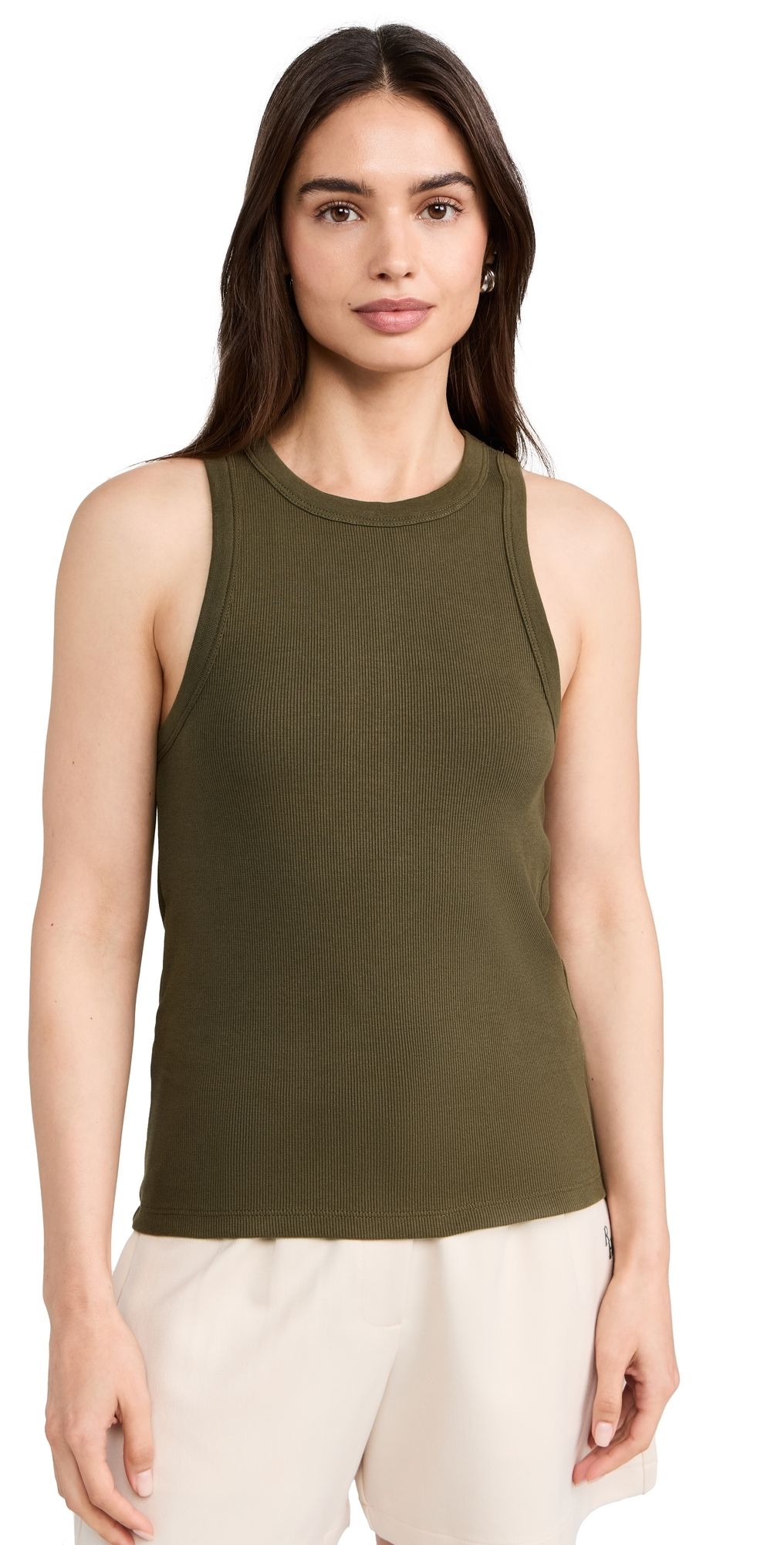 Sold Out NYC The Not So Basic Tank in Olive Olive XS