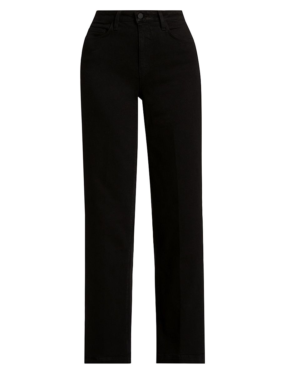 Women's Scottie High-Rise Wide-Leg Jeans - Black - Size 32