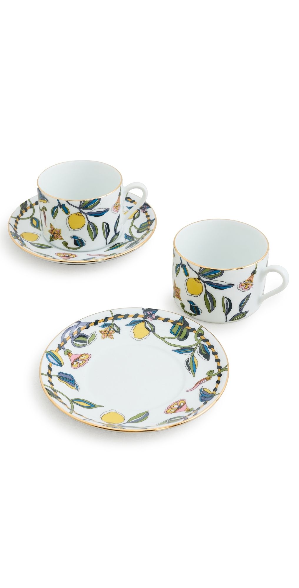 La DoubleJ Impero Tea Cups Set of 2 Borboni White (Fiesole) One Size