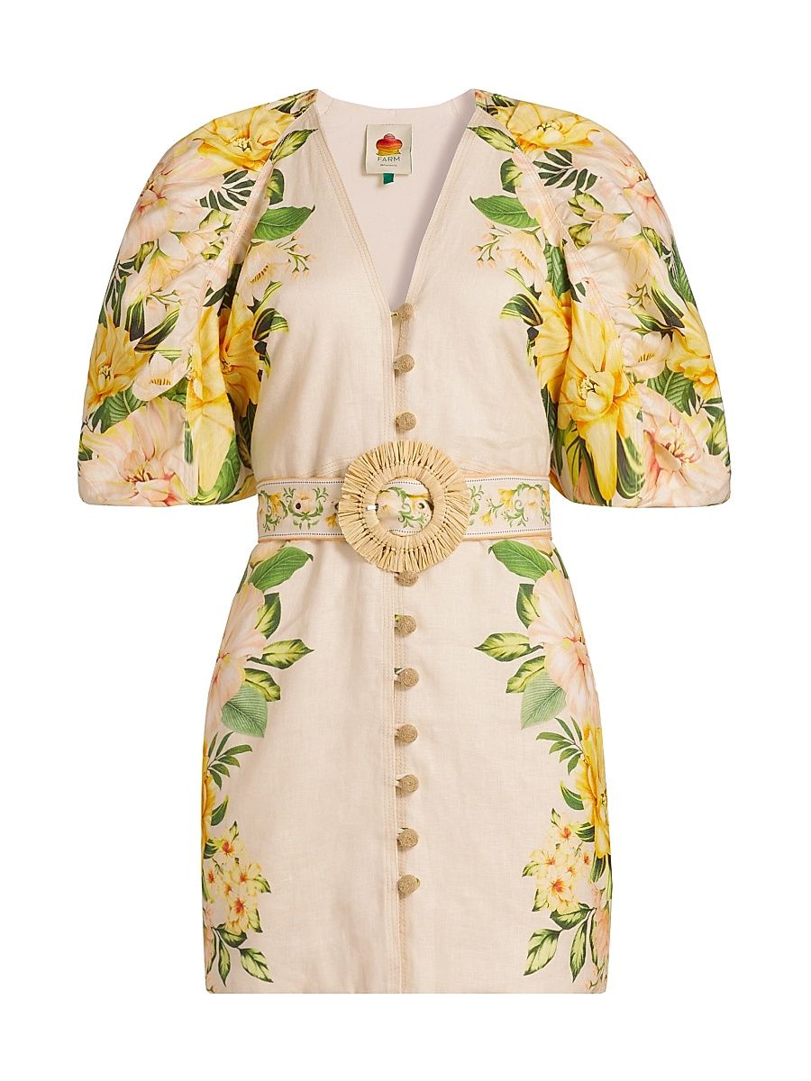 Women's Garden Cascade Sand Miniidress - Sand - Size XL