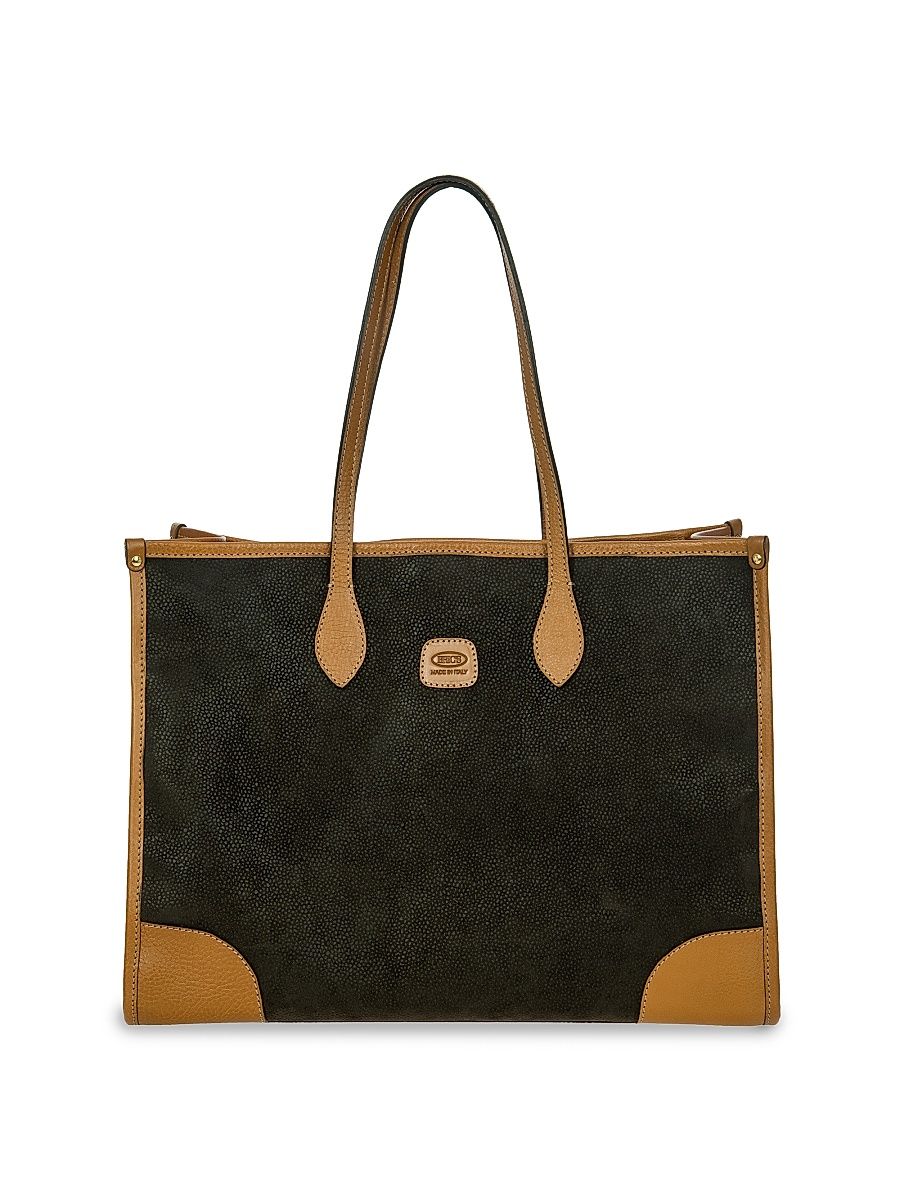 Men's Life Faux-Suede Tote Bag - Olive