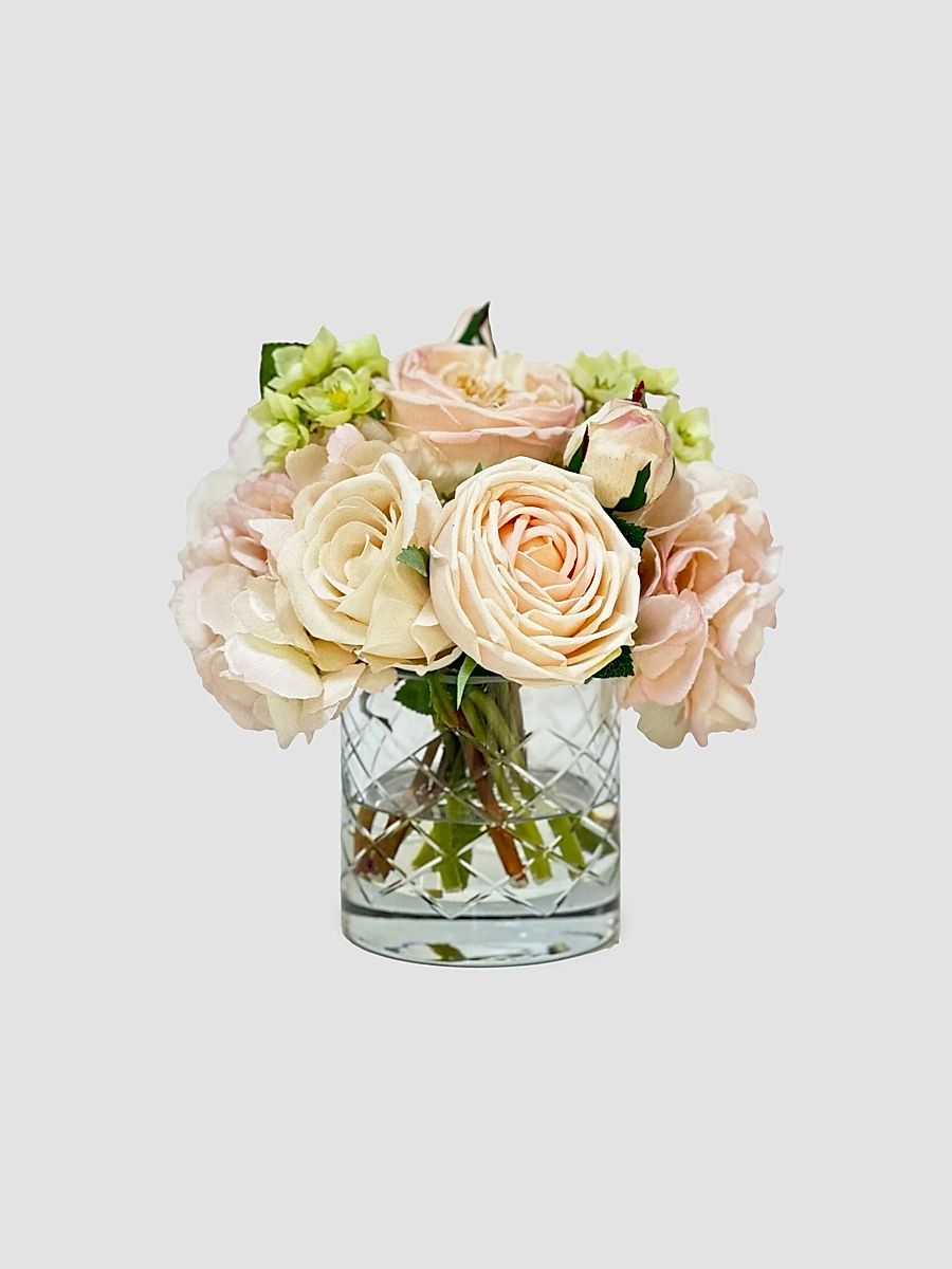 Winward Home Newness Faux Rose & Hydrangea Arrangement - Light Pink
