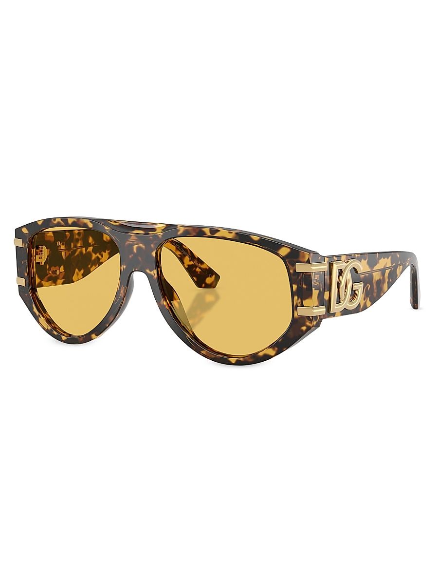 Women's 57MM Aviator Sunglasses - Yellow Havana