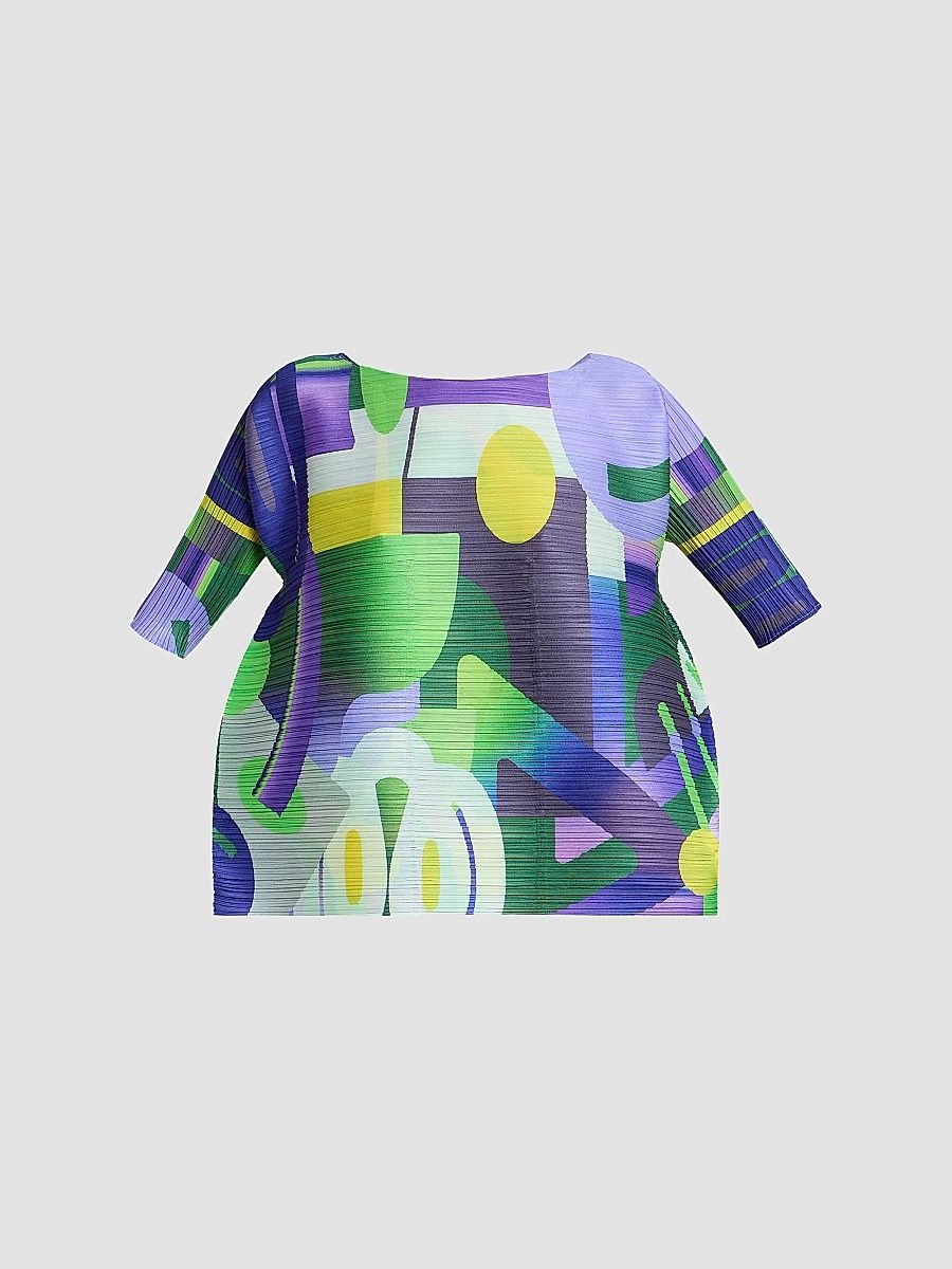 Women's Playground Printed Pleated Top - Purple