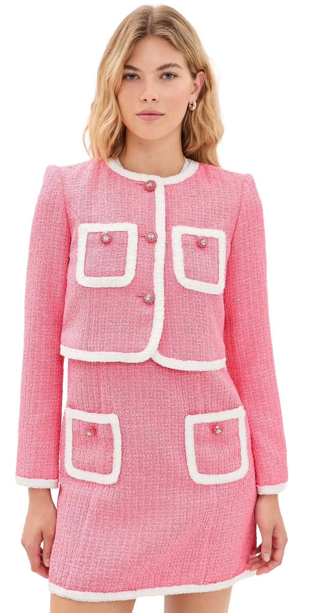 Cinq à Sept Contrast Auden Jacket Elle Pink/White 12