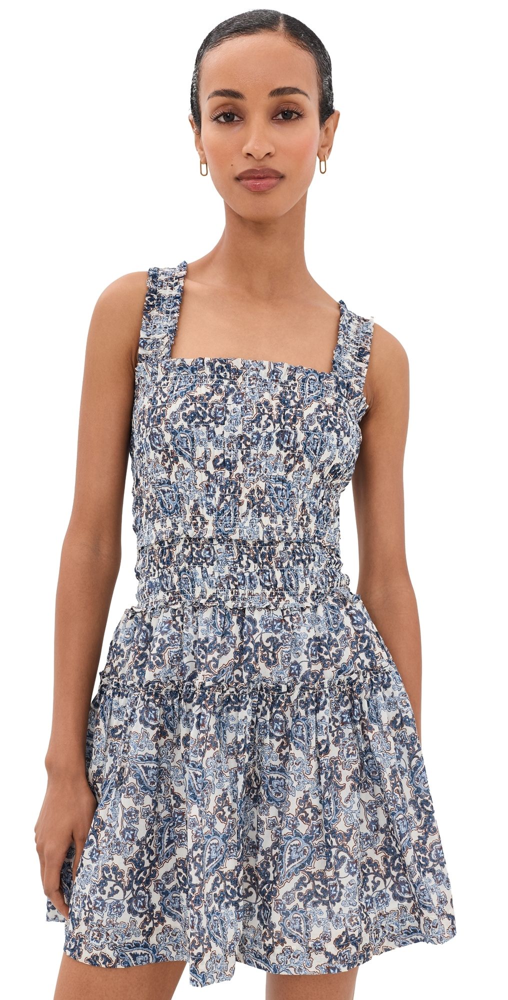 Hill House Home The Azalea Mini Nap Dress Paisley Floral Block/Blue XXL