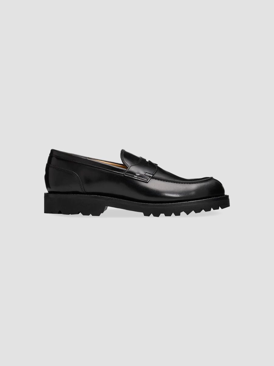 Allen Edmonds Men's Miller Leather Lug-Sole Penny Loafers - Black Polished - Size 14