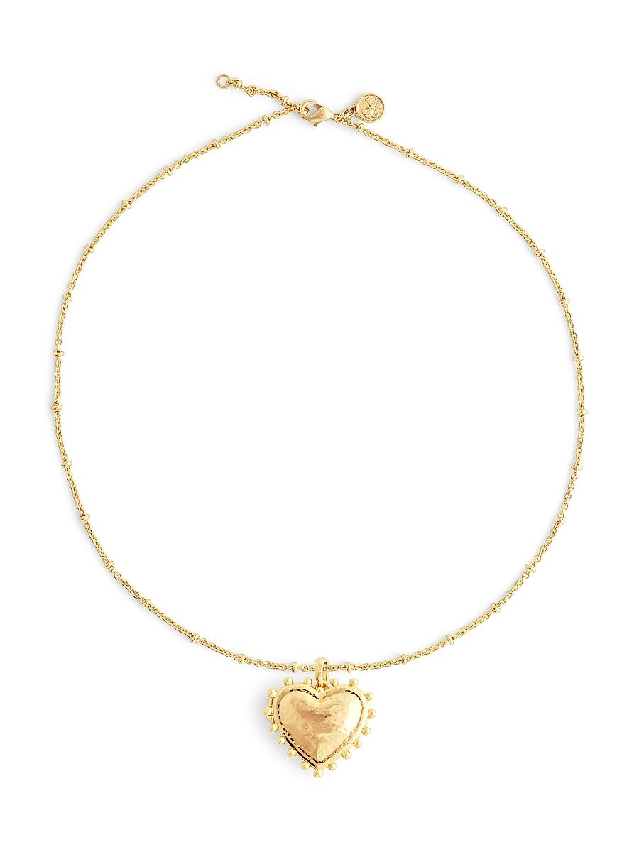Women's 18K-Gold-Plated Large Heart Locket Necklace - Gold
