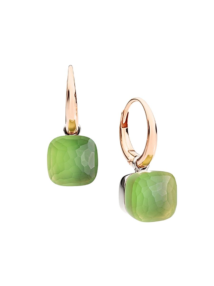 Women's Nudo Gelè Lemon Quartz, 18K Rose Gold & 18K White Gold & Chrysoprase Drop Earrings