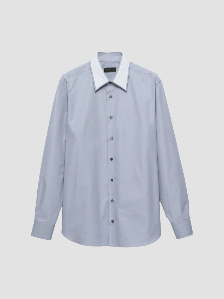 Prada Men's Cotton Shirt - Grey - Size 17