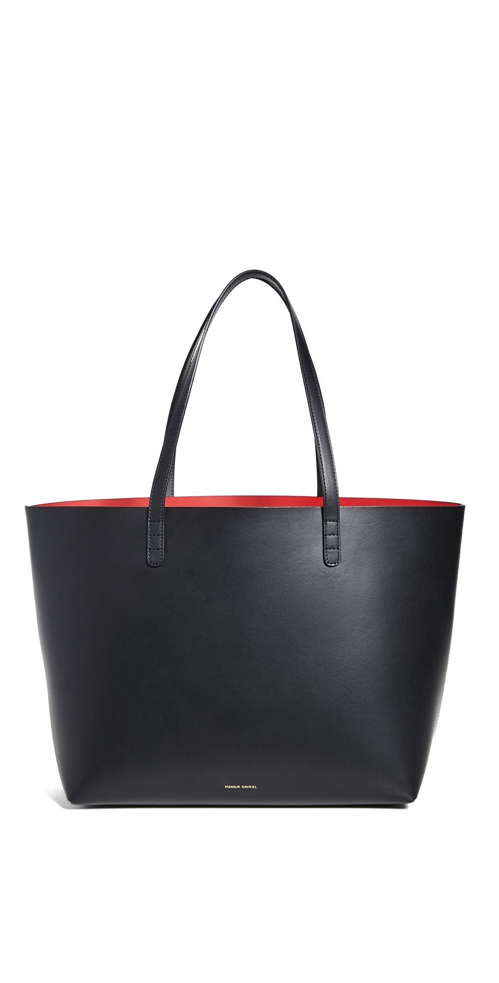Mansur Gavriel Large Tote Bag Black/Flamma One Size