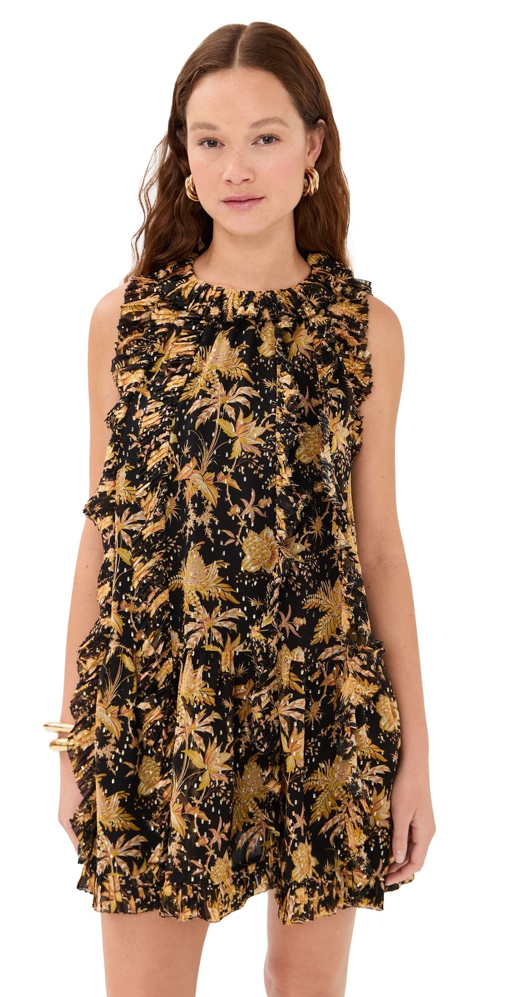 Ulla Johnson Signe Ruffled Silk Mini Dress Forsythia 14