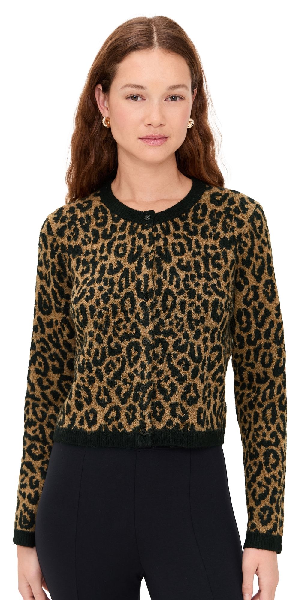 LE BOP Cheetah Cardigan Camel Cheetah M