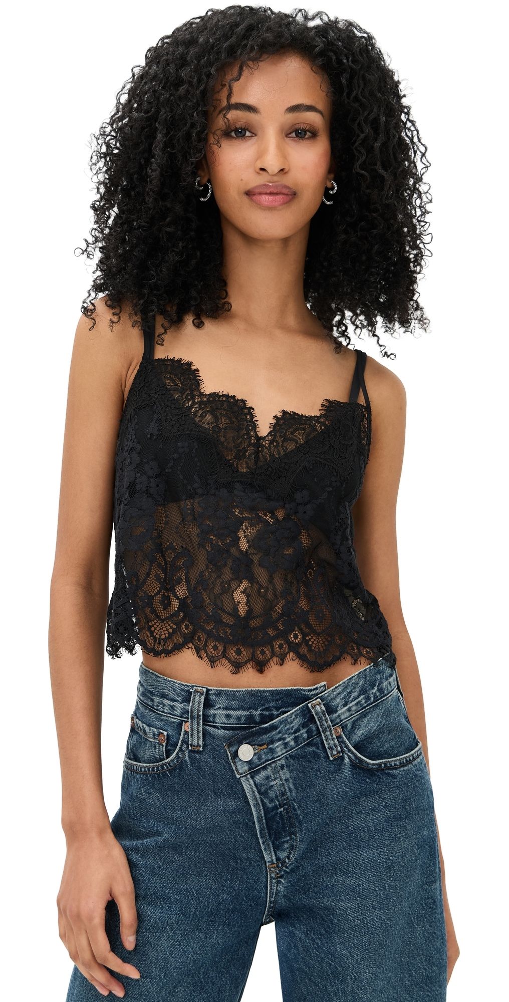 L'AGENCE Caylee Lace Cami Black XS