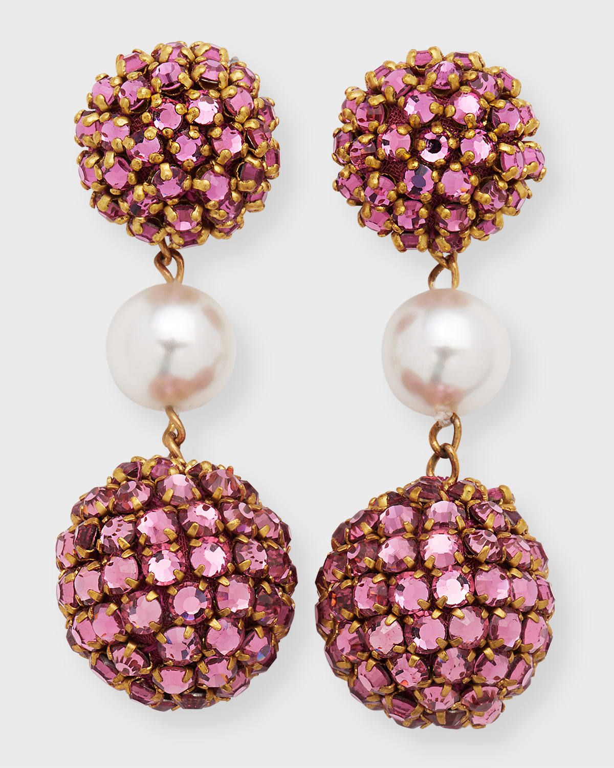 Crystal Balls On Chain Earrings