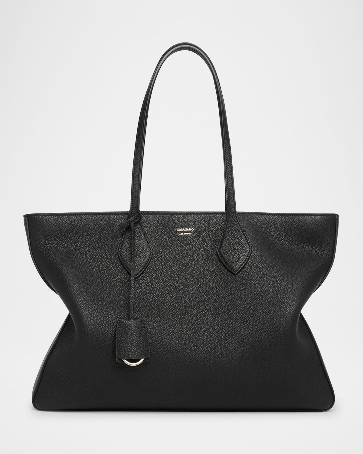 Star Zip Leather Tote Bag