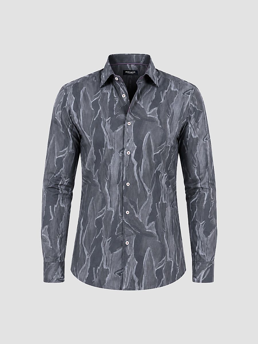 Men's Fibonacci Woven Shirt - Grey - Size Medium