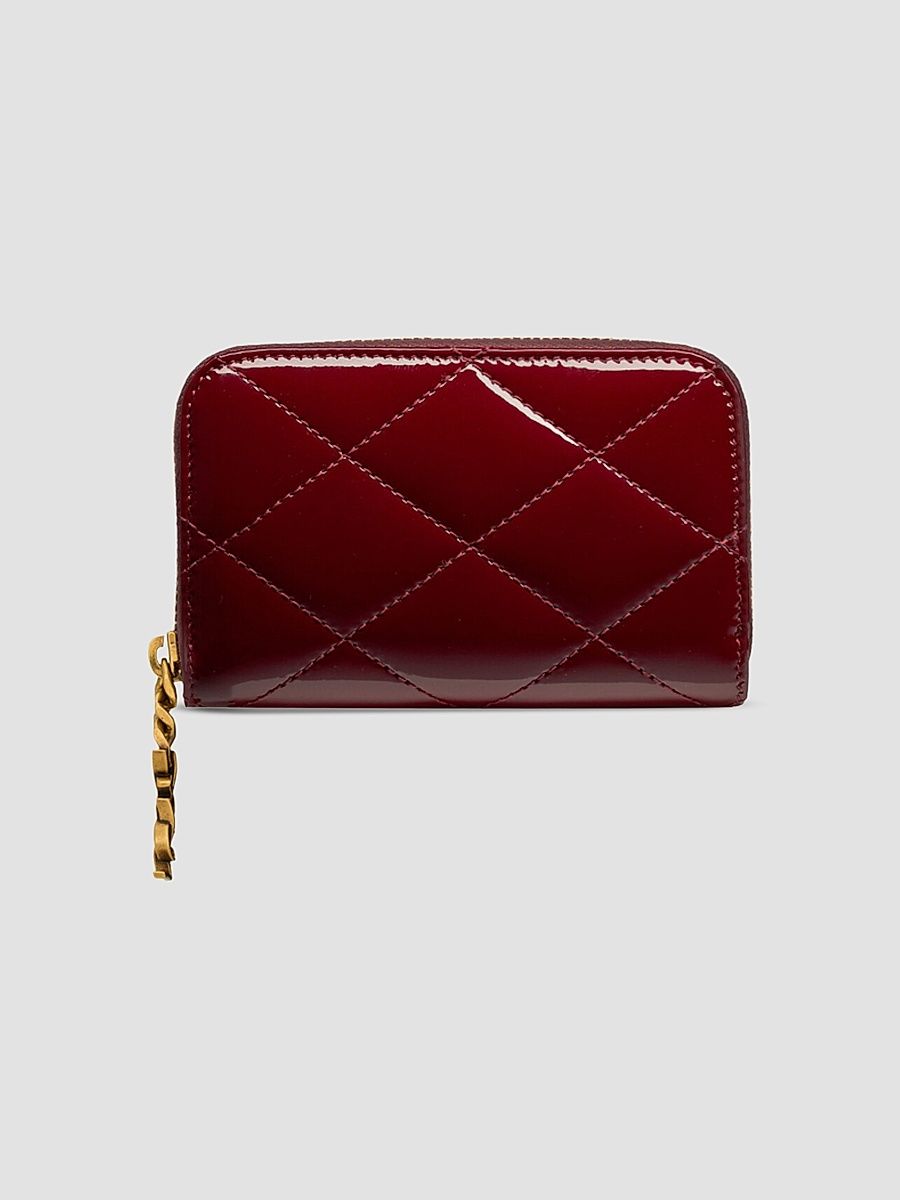 Saint Laurent Women's Cassandre Bijou Change Purse in Patent Leather - Grenade