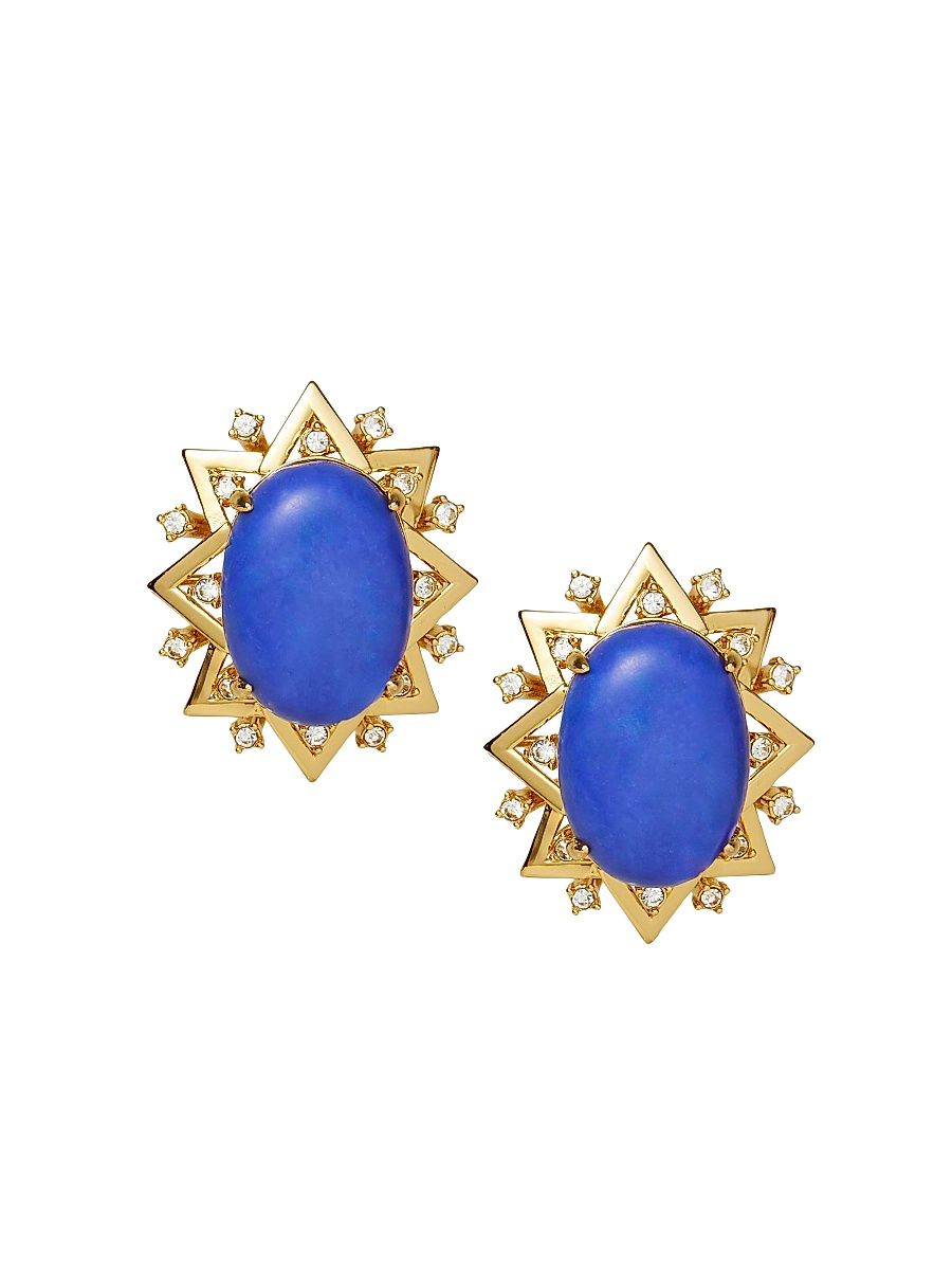 Women's Starlet 14K-Gold-Plated, Crystal & Resin Earrings - Indigo