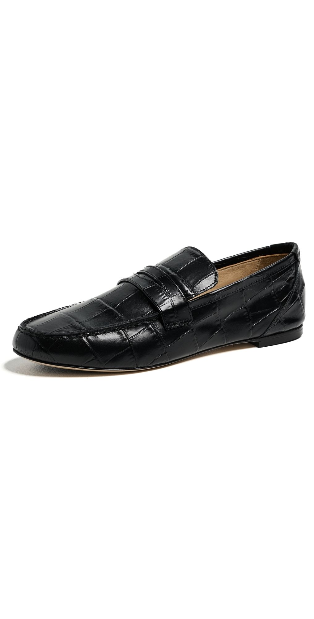 Jamie Haller Croc Penny Loafers Black Croc 35