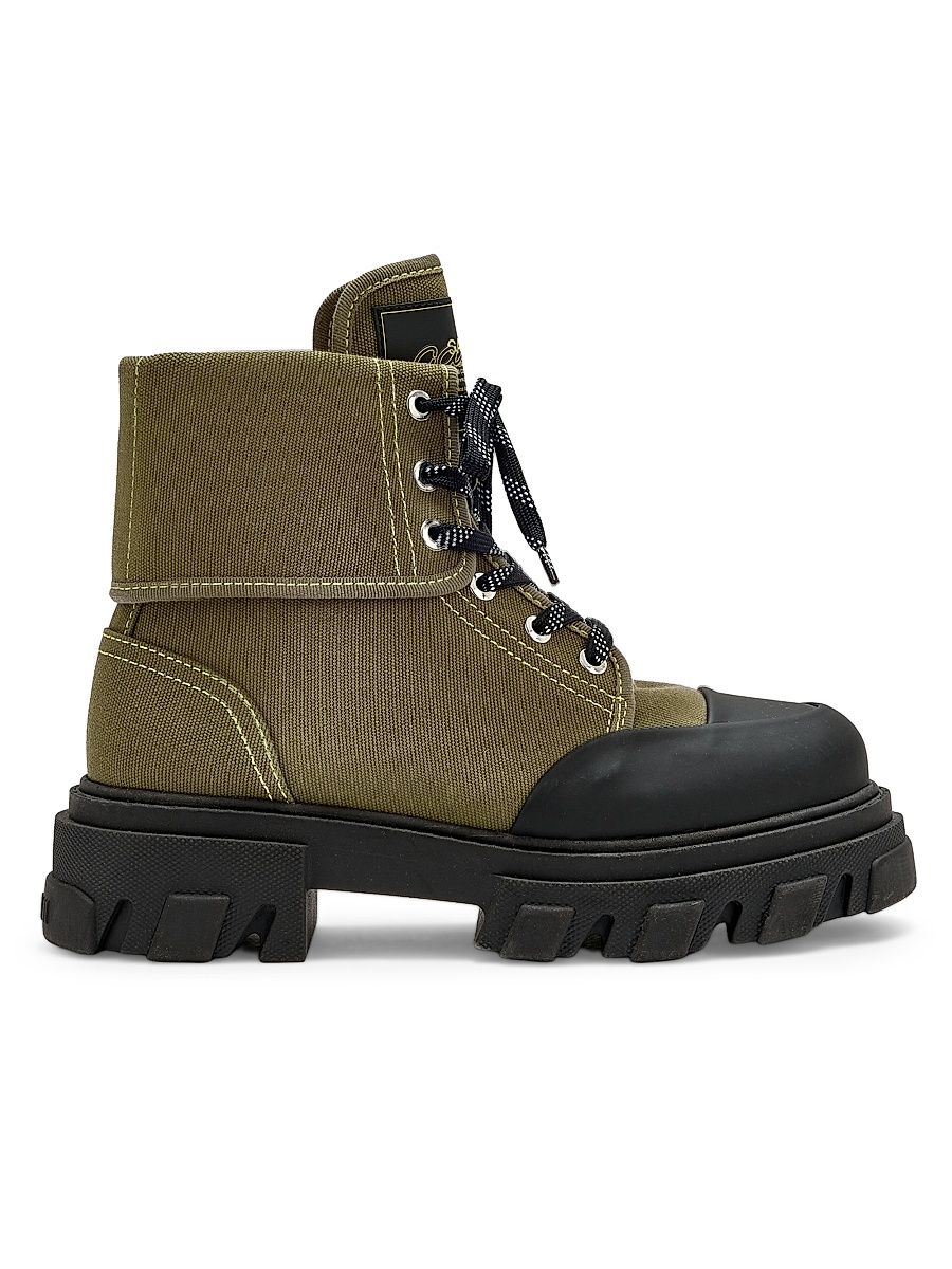 Women's Cleated Ankle Boots - Military Olive - Size 5