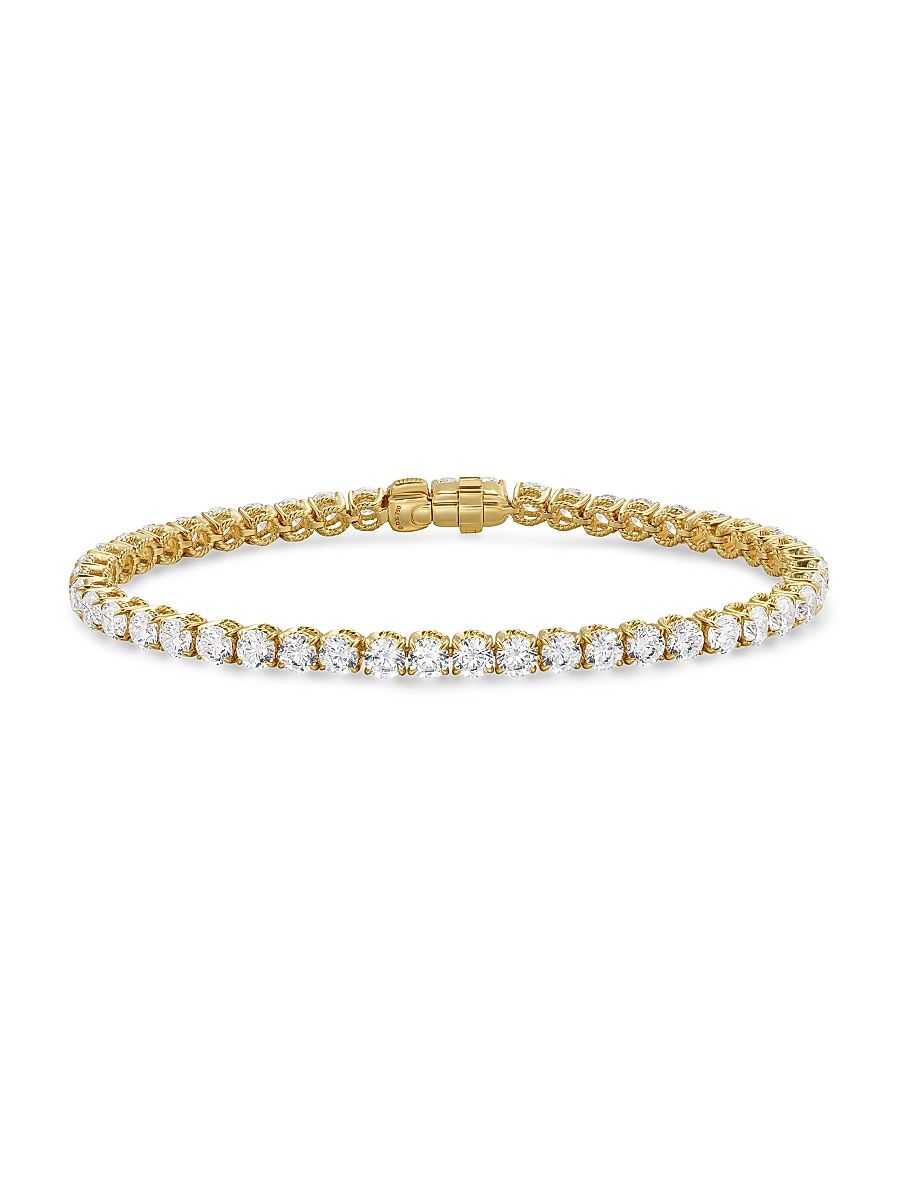 Women's Tennis Bracelet in 18K Yellow Gold - Diamond - Size Small
