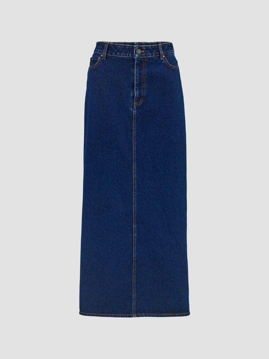 Carolina Herrera Women's Denim High-Rise Column Midi Skirt - Indigo - Size 32